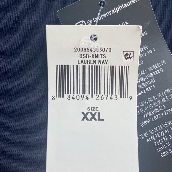 Lauren Ralph Lauren Stretch Cotton Boatneck Tee Lauren Navy Size XXL - Picture 11 of 14